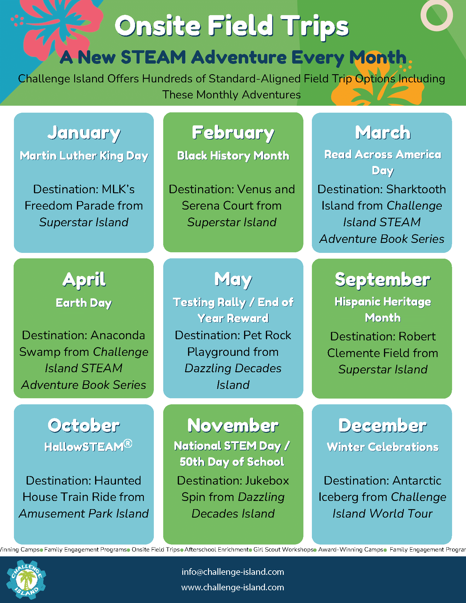 Onsite stem field trips flyer challenge island